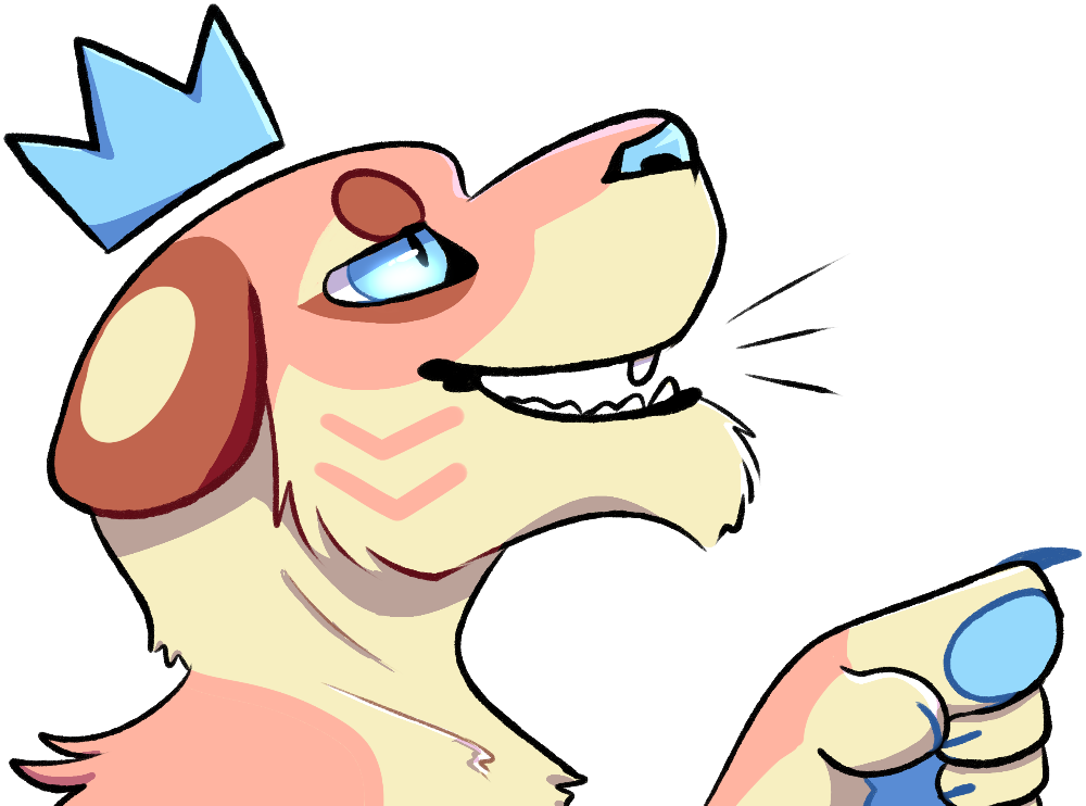 Illustration of King (mascot) pointing at the page content